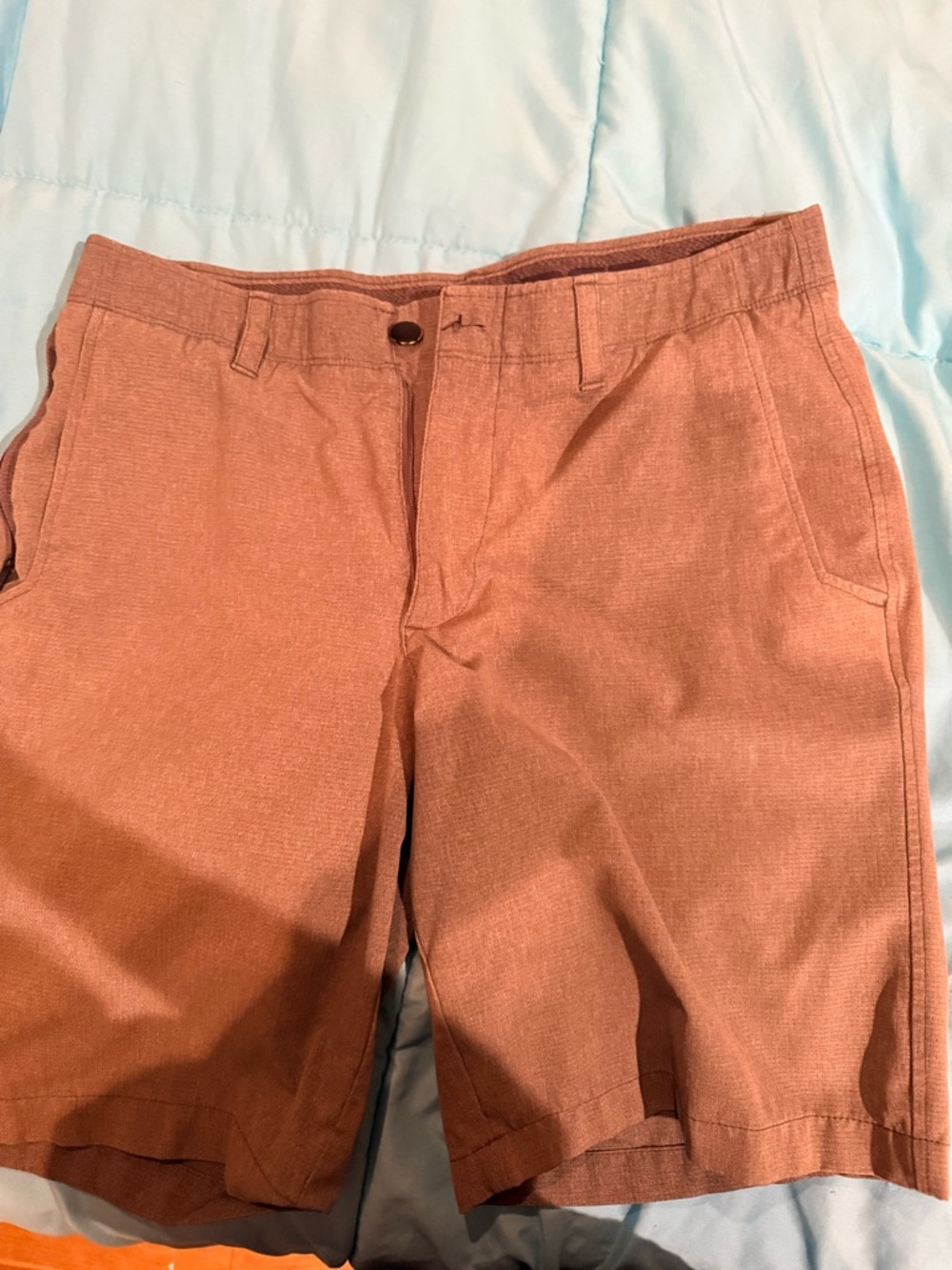 Under Armour Men's Flat Front Shorts in Rust Brown